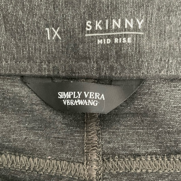 SIMPLY VERA VERA WANG Women’s Pants Skinny Mid Rise Poly Blend Size 1X V… - Picture 3 of 7